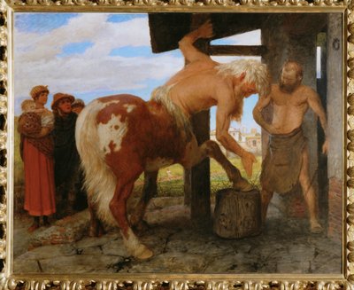 Kentaur in der Dorfschmiede - Kentaur vid bysmedjan ... av Arnold Böcklin