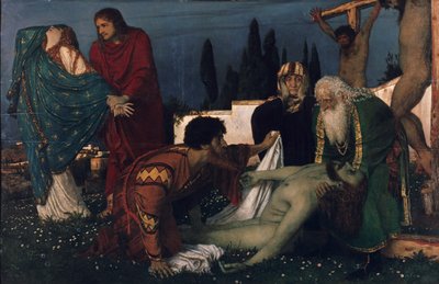 Sorgeklagan under korset av Arnold Böcklin