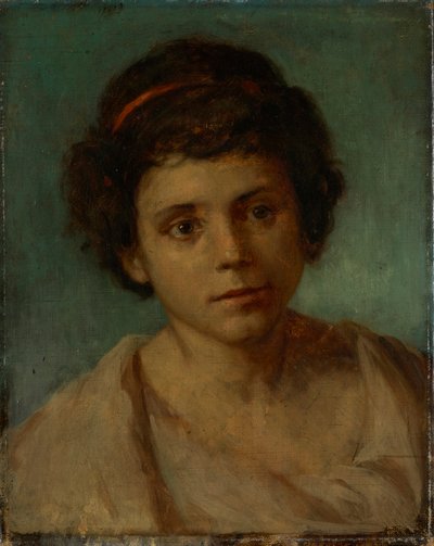 Ungdomshuvud – Enligt herr Hanfstaengl och dr Röthel är tillskrivningen felaktig, okänd (München), 1800-talet. av Arnold Böcklin