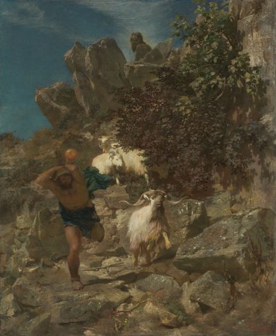 Pan skrämmer en herde av Arnold Böcklin
