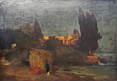 Villa vid havet, version I av Arnold Böcklin
