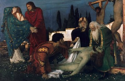 Tyska: Beweinung unter dem Kreuz Förklaringen






















" av Arnold Böcklin