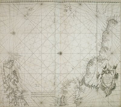Ett sjökort över Brasilien inbundet i Jacob Coloms "Atlas of werelts-water-deel en des selfs zee-custen av Arnold Colom