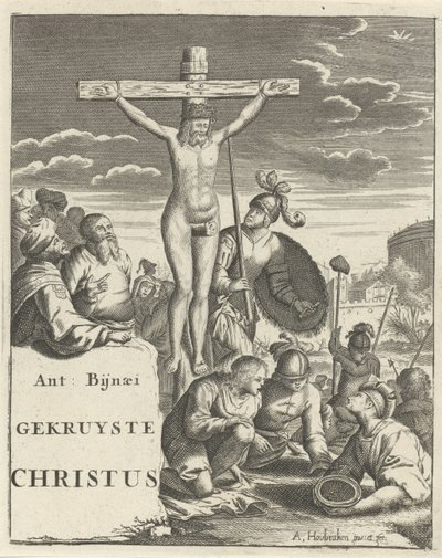 Kristus på korset Titelsida för: A. Bynaeus, Kristus korsfäst, 1725 av Arnold Houbraken