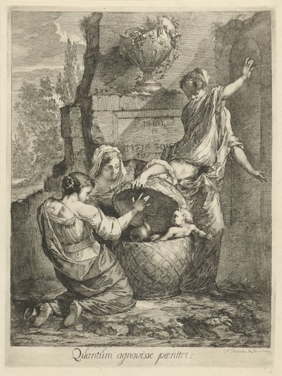 Erichthonius hittad genom de tre dotters från Cecrops (titel på objekt) av Arnold Houbraken