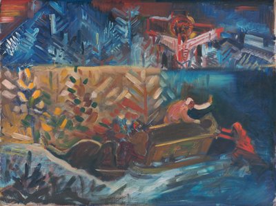 Att bära de sjuka, ca 1940 (olja på duk) av Arnold Peter Weisz Kubincan