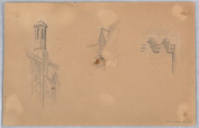 Arkitektoniska detaljer från kyrkan i Brookline av Arnold William Brunner