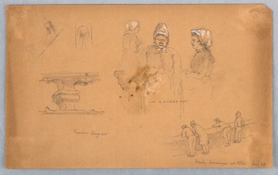Arkitektoniska och figurskisser av Arnold William Brunner