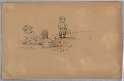 Skiss av tre barn av Arnold William Brunner