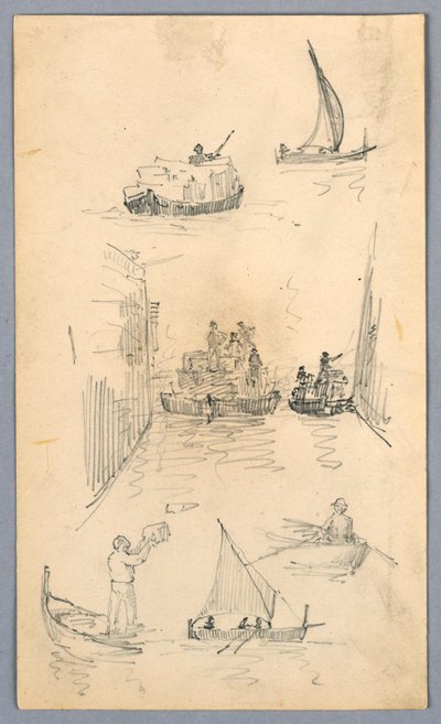 Skisser av båtar av Arnold William Brunner