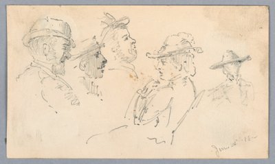 Skisser av huvuden av Arnold William Brunner
