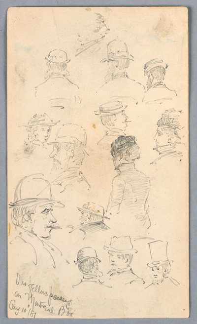 Skisser av människor på Montreal båt av Arnold William Brunner