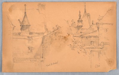 Två scener vid Mont St. Michel och Vitré av Arnold William Brunner