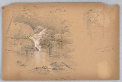 Två skisser, Corbel och Waterfall av Arnold William Brunner