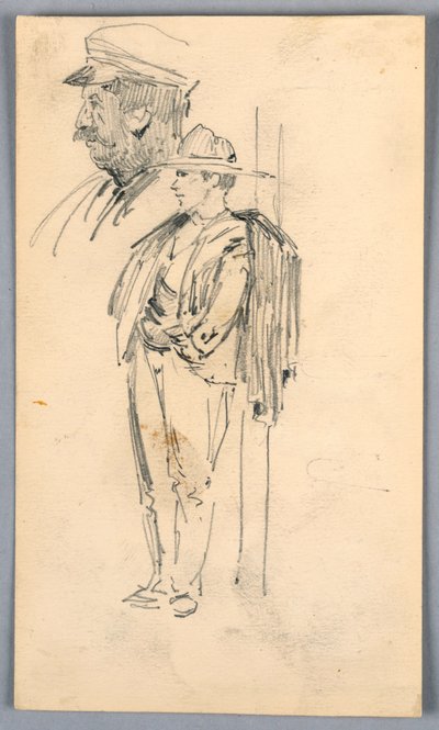 Två skisser av män av Arnold William Brunner