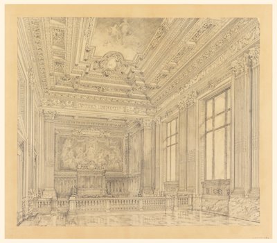 Utsikt över Court Room, Federal Building, Cleveland, OH av Arnold William Brunner