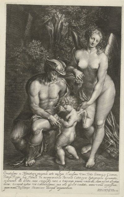 Merkurius och Venus lär ut Amor av Arnold de Jode