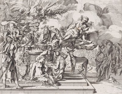 Offret av Iphigenia, 1650-1700. av Arnold van Westerhout.
