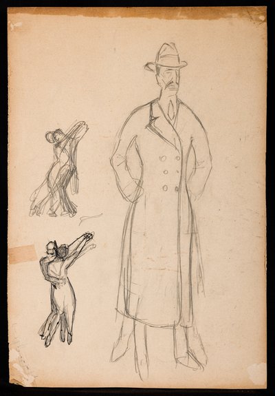 Dancers (blandteknik på kartong) av Aroldo Bonzagni