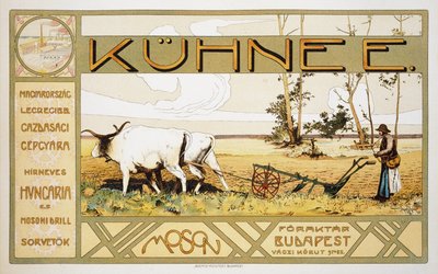 Reproduktion av en affisch som annonserar Kuhnee Agricultural Manufacturers, 1899 av Arpad Basch