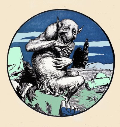 Guden Pan, halv get mi man. Illustration av Arpad Schmidhammer för Jugend av Arpad Schmidhammer