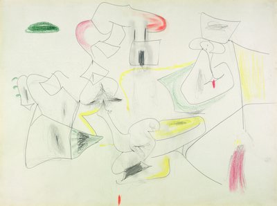 Utan titel (krita  blyerts på papper) av Arshile Gorky