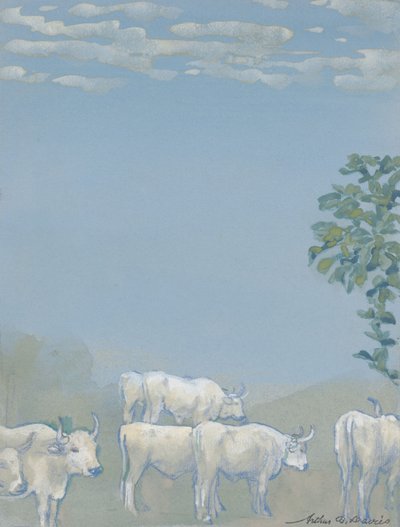 Landskap med kor av Arthur Bowen Davies