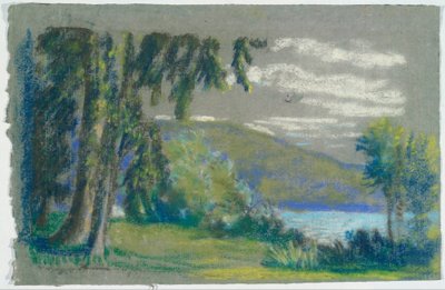 landskap från A.B. Davies bok, upplaga 3, 50 av Arthur Bowen Davies