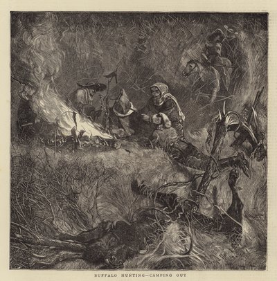 Buffeljakt, camping ute av Arthur Boyd Houghton
