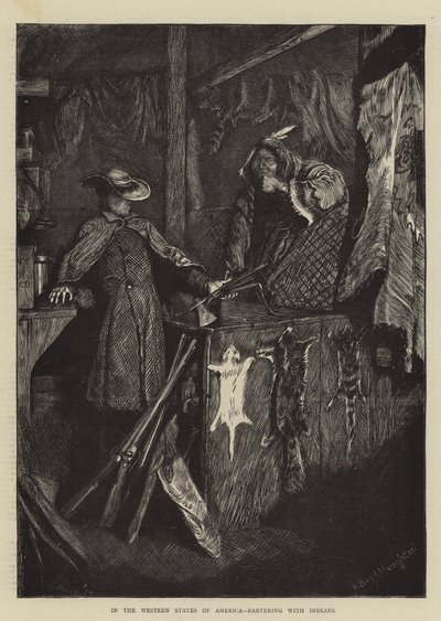I de västra staterna i Amerika, byteshandel med indianer av Arthur Boyd Houghton