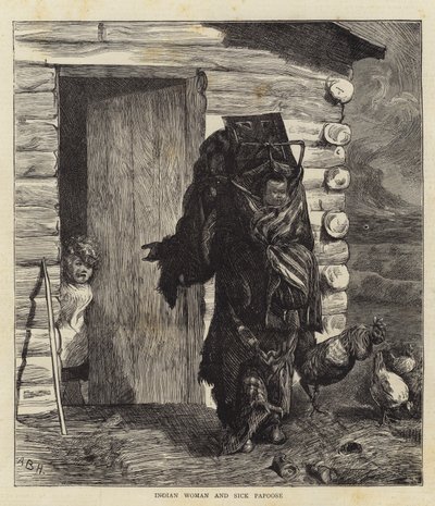 Indisk kvinna och sjuk Papoose av Arthur Boyd Houghton
