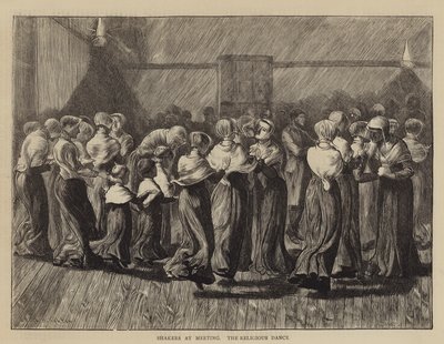 Shakers på möte, den religiösa dansen av Arthur Boyd Houghton