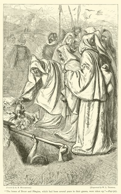 Bucers och Phagius ben, som legat flera år i sina gravar, togs upp av Arthur Boyd Houghton