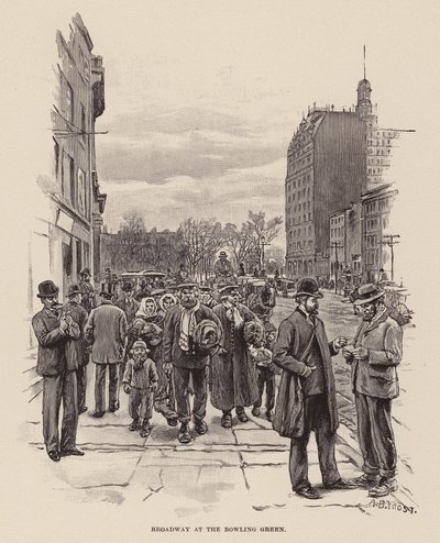 Broadway vid Bowling Green (gravyr) av Arthur Burdett Frost