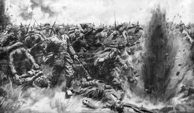 En massiv tysk attack på den brittiska fronten, första världskriget, 1914 1926. av Arthur C. Michael