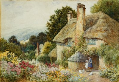 En stuga vid Selworthy, nära Minehead av Arthur Claude Strachan