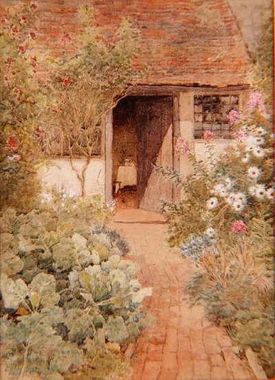 Kål i en stugträdgård av Arthur Claude Strachan