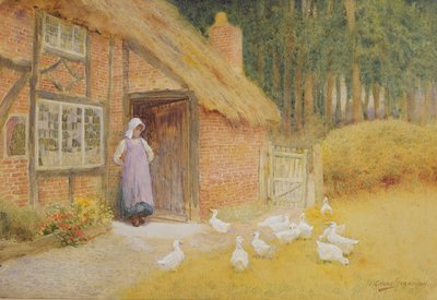 Gåsflickan (akvarell) av Arthur Claude Strachan