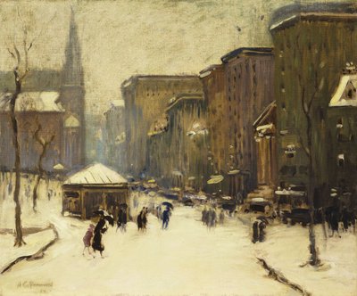 Park Street Church i snö av Arthur Clifton Goodwin