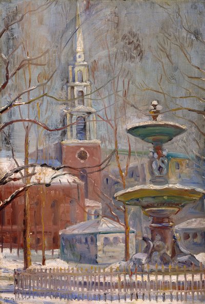 Park Street vid Boston Commons, ca 1910-20 av Arthur Clifton Goodwin