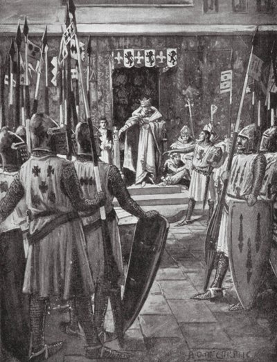 Henrik III och baronerna (litografi) av Arthur David (after) McCormick