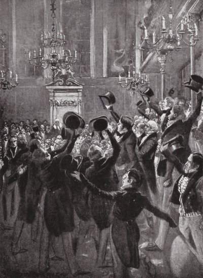 Genomförandet av den andra behandlingen av det första reformförslaget (litografi) av Arthur David (after) McCormick