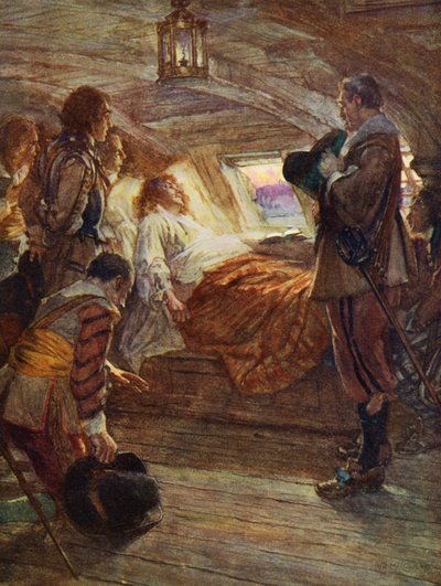 Sir Francis Drakes död av Arthur David (after) McCormick