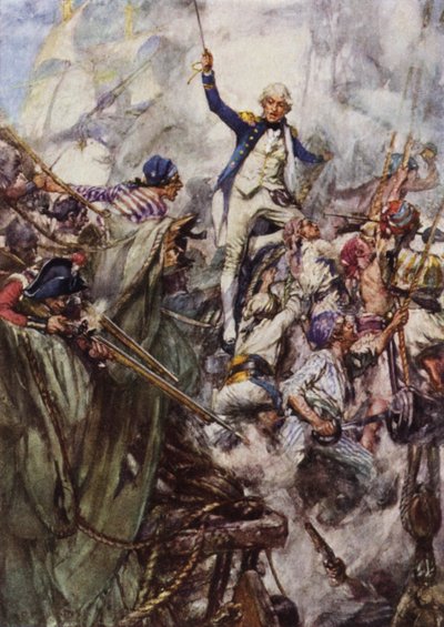 Nelson går ombord på San Josef vid slaget utanför Cape St Vincent av Arthur David McCormick