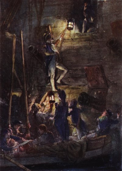 Nelson går ombord på Theseus för att få sin arm amputerad av Arthur David McCormick