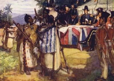 Undertecknande av Waitangi-fördraget av Arthur David McCormick