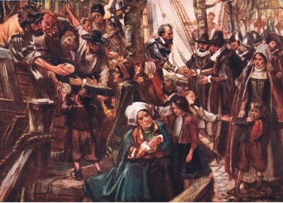 Kajerna kantades av hungrig folk, illustration från Romance of History: The Netherlands, 1920-talet av Arthur David McCormick