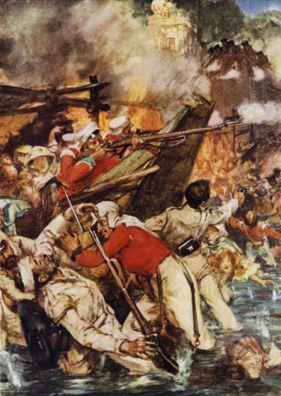Båtarnas halmtak flammar rasande av Arthur David McCormick