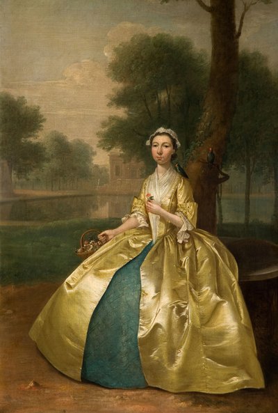 Porträtt av en kvinna i guld, 1785. av Arthur Devis