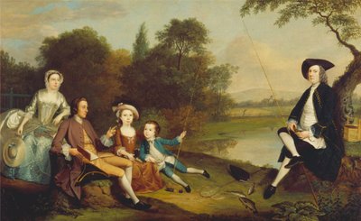 Porträtt av en familj, traditionellt känd som familjen Swaine från Fencroft, Cambridgeshire av Arthur Devis